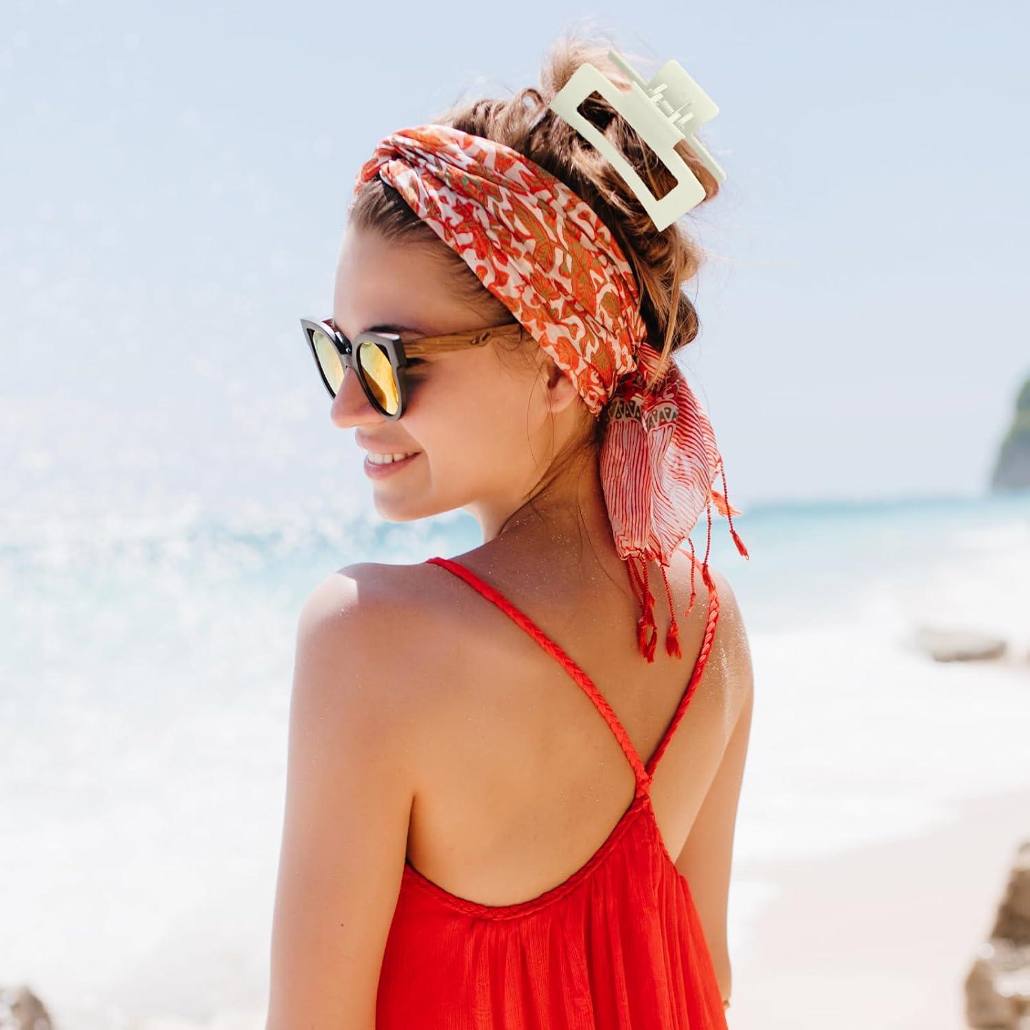 Klauenclips Haarklammern Rutschfest Stark Quadratisch 2 Stück 8.5 cm, Matt, Modisch