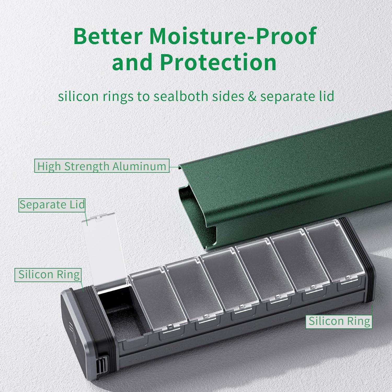 Tablettenbox 7 Tage Aluminium Pillenbox Vitamine Medikamente