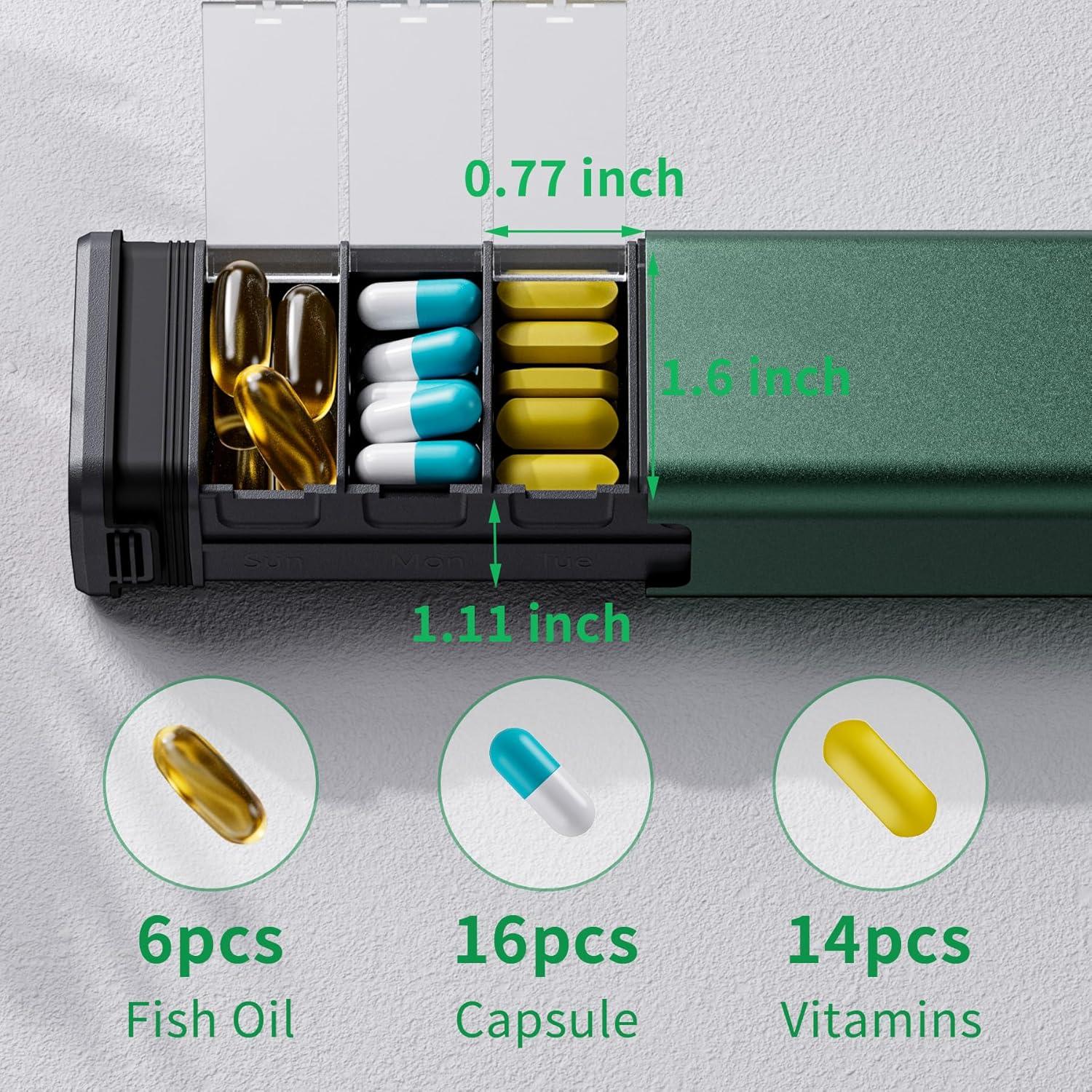 Tablettenbox 7 Tage Aluminium Pillendose Vitamine Medikamente