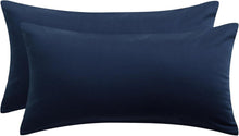 Kissenbezug Blau Baumwolle weich 40x80cm 2er Set Reißverschluss
