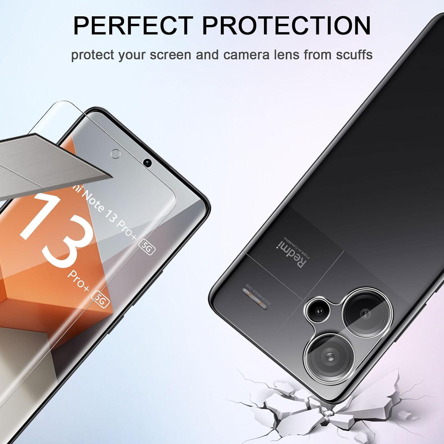 Schutzfolie Xiaomi Redmi Note 13 Pro Plus 2+2 Stück + Kameraschutz Panzerglas