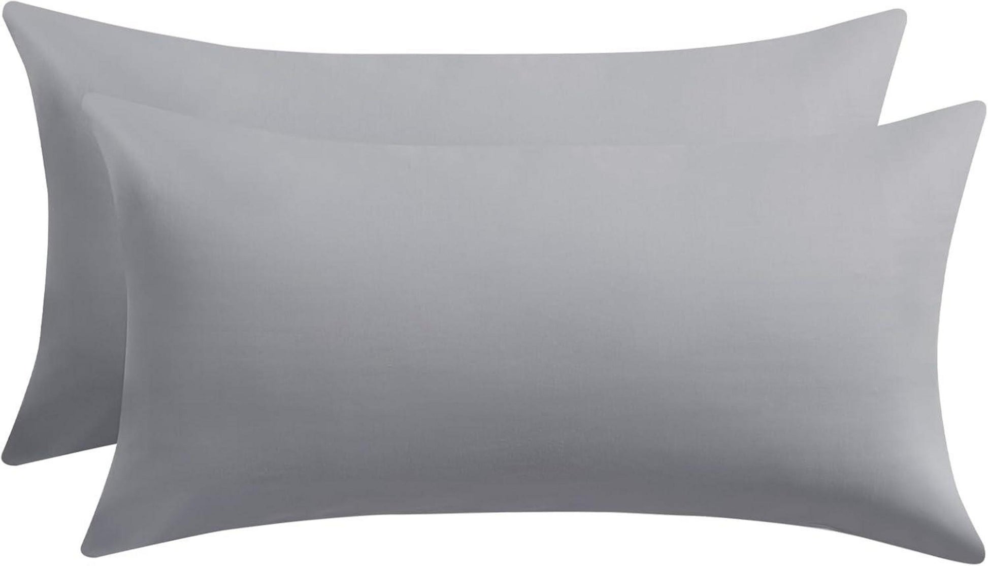 Kissenbezug 40x80 Hellgrau Baumwolle Set Reißverschluss Pillowcase