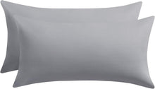 Kissenbezug 40x80 Hellgrau Baumwolle Set Reißverschluss Pillowcase