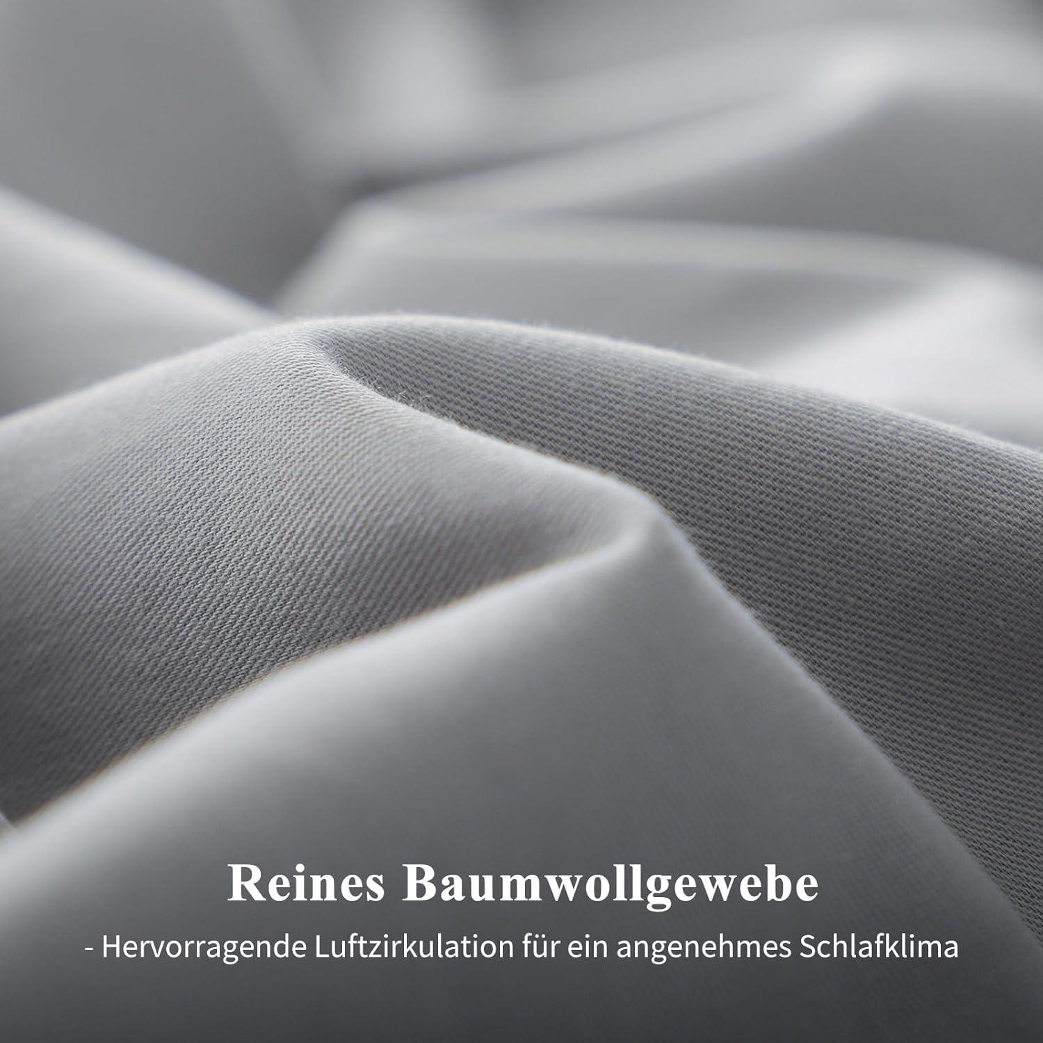 Baumwolle Kissenbezug 40x80 Grau 2er Set Reißverschluss