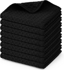 8er Set Mikrofasertücher Schwarz 30x30cm - Saugfähige Küchentücher