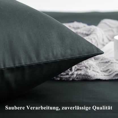 Kissenbezug 40x80 Grau Baumwolle 2er Set weich Anthrazit mit
