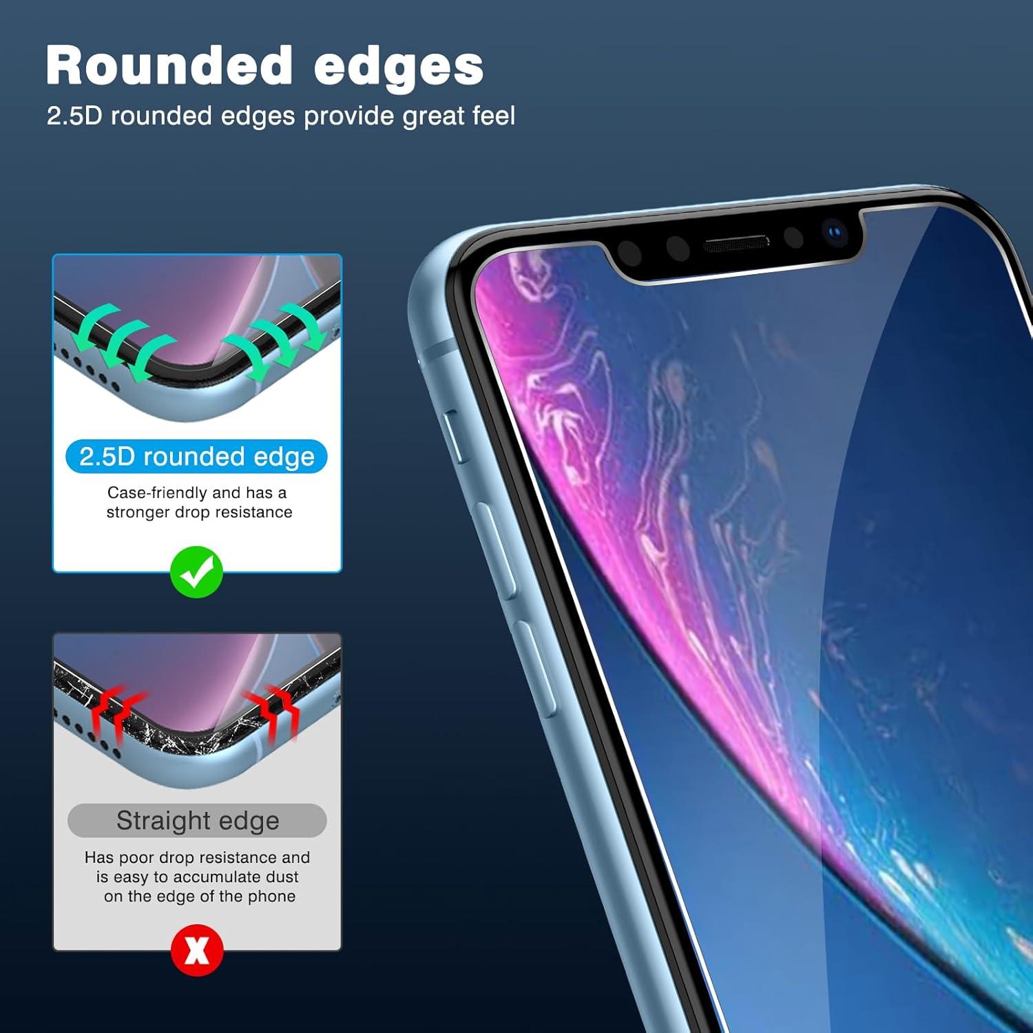 Panzer Schutz Glas für iPhone 11/XR, 9H Härte, Anti-Kratzen, 3 Stück