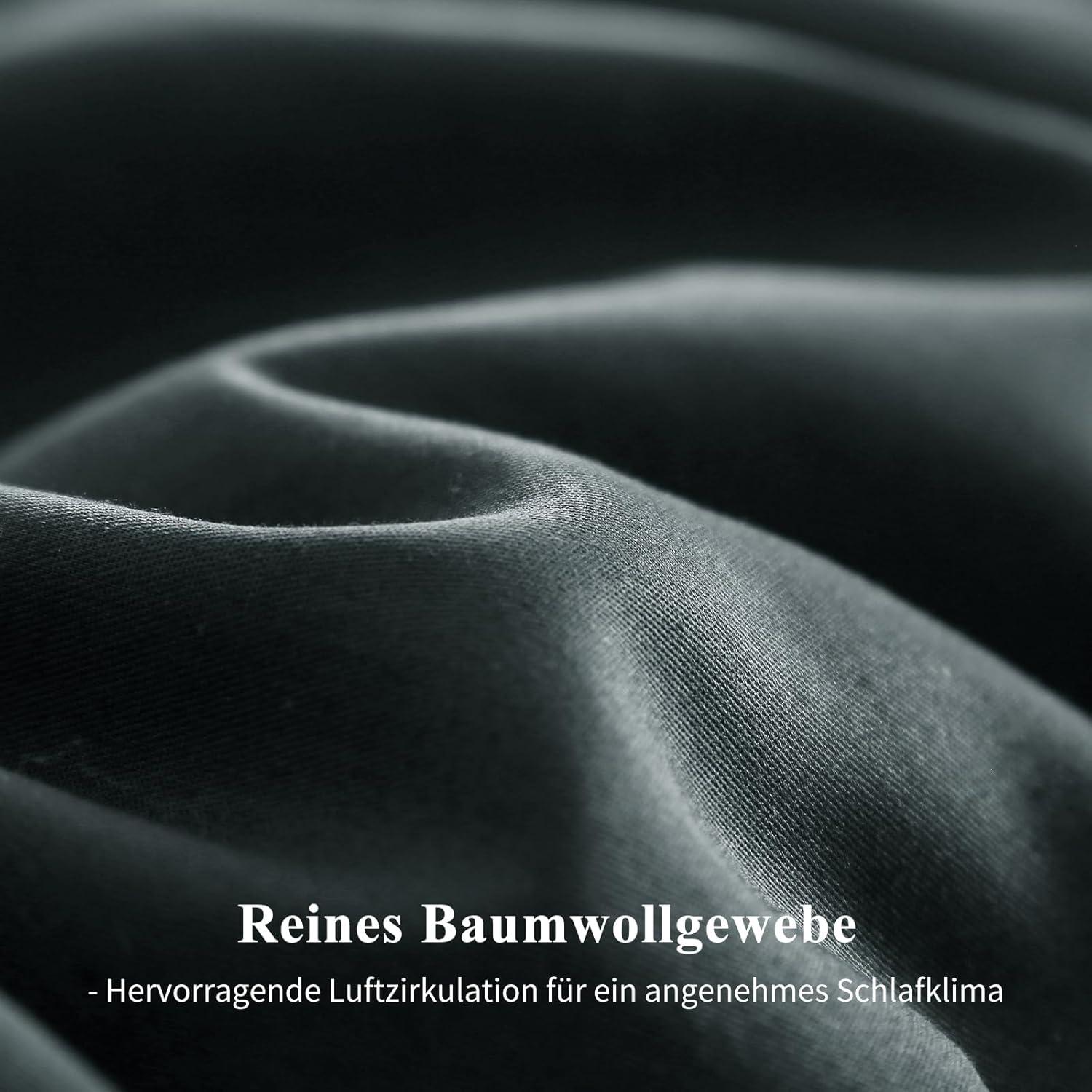 Baumwolle Kissenbezug 80x80cm Grau Anthrazit 2er Set Reißverschluss