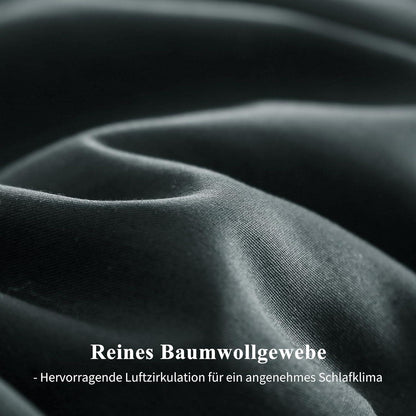 Baumwolle Kissenbezug 80x80cm Grau Anthrazit 2er Set Reißverschluss