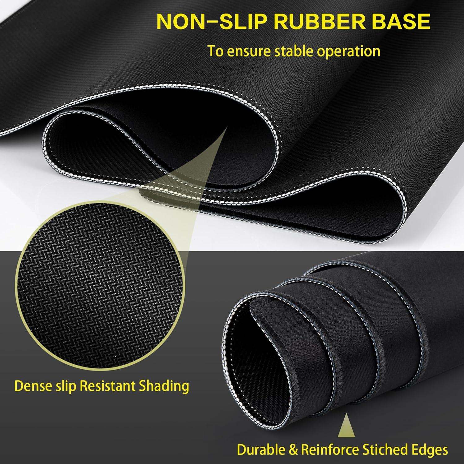 Abetcabe XXL Gaming Mauspad 900x400mm schwarz-gelb, wasserdicht, vernähte Kanten, rutschfest