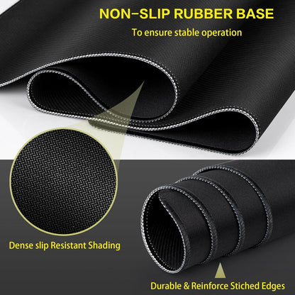 Abetcabe XXL Gaming Mauspad 900x400mm schwarz-gelb, wasserdicht, vernähte Kanten, rutschfest