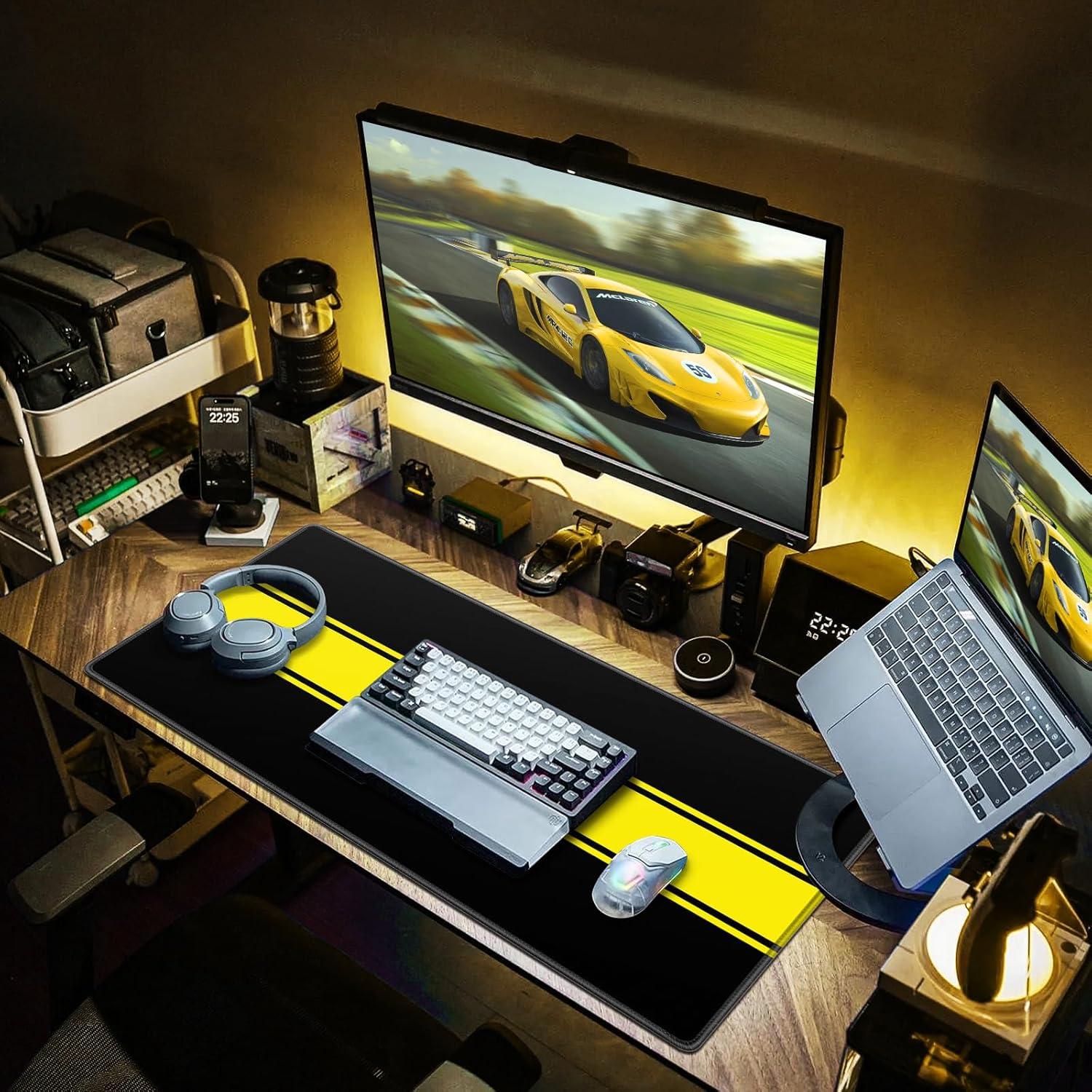 Gaming Mauspad XXL 900x400mm Wasserdicht Vernähte Kanten Anti-Rutsch