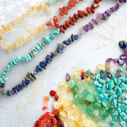 Chakra Steinperlen Box 7 Farben, DIY Schmuck