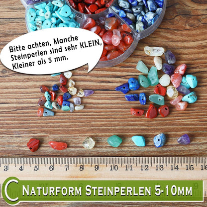 Chakra Edelstein Perlen Naturform DIY Schmuck Basteln Armbänder