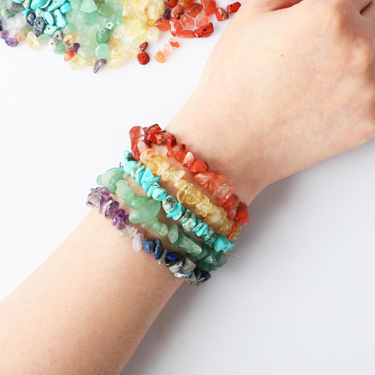 Chakra Edelstein Perlen 7 Farben Naturstein für DIY Schmuckgestaltung