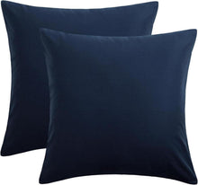 Weicher Kissenbezug Baumwolle 80x80 Blau 2er Set Reißverschluss