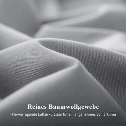 Aisbo Kissenbezug 80x80 Grau Baumwolle 2er Set mit Reißverschluss
