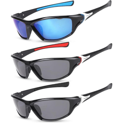 3 Paar Sport Sonnenbrillen Herren Damen UV400 Polarisierte Radfahren Angeln