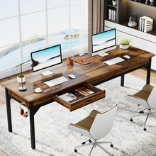 Doppelter Schreibtisch 200cm | Rustikaler Bürotisch für Home Office