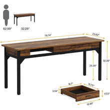 Doppelter Schreibtisch 200cm | Rustikaler Bürotisch für Home Office