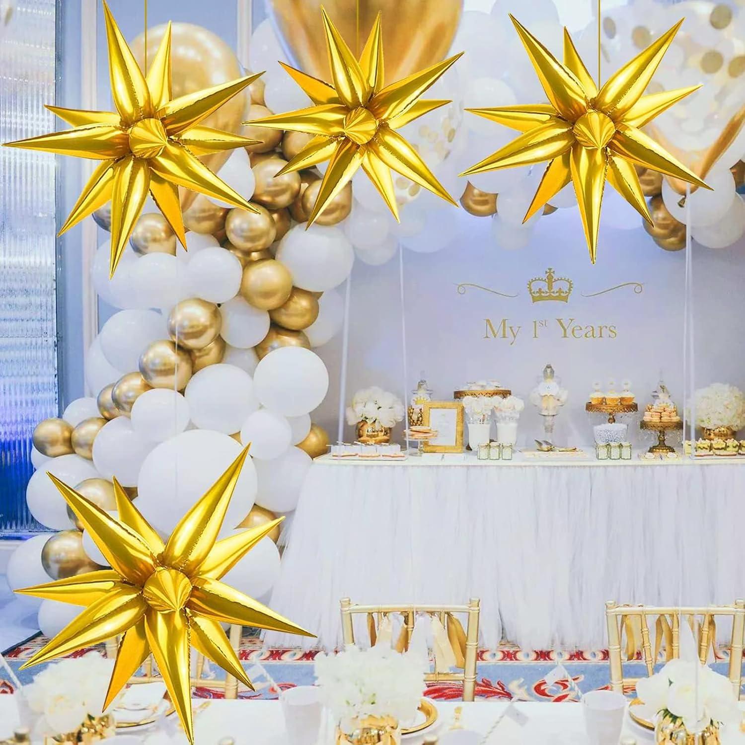 Goldene Silvester Luftballons 22 Zoll - 6er Set für 70 80 90er Jahre