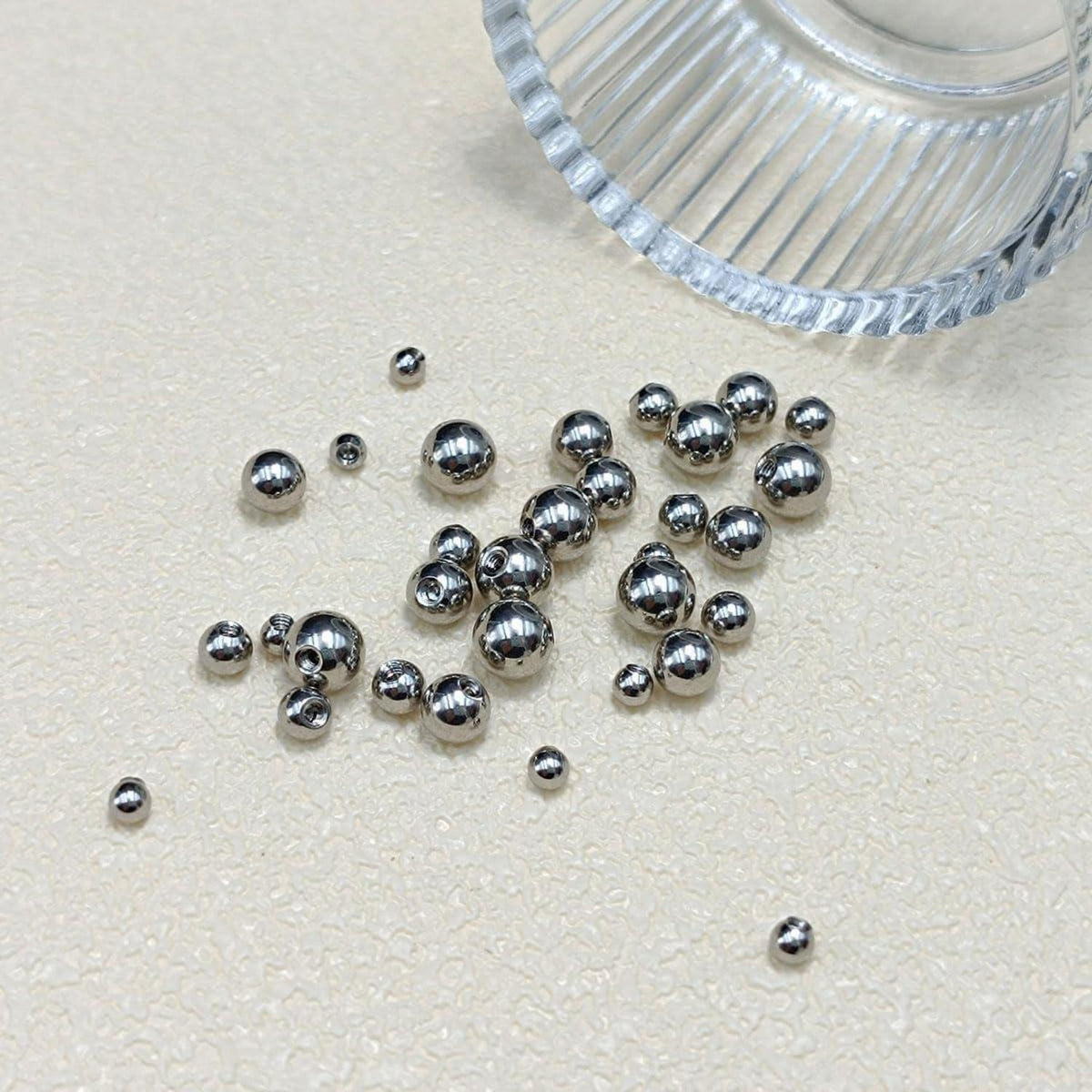 Piercing Kugeln 1,2/1,6mm Silber Ersatzkugel 3-6mm für Nase, Lippe, Augenbraue