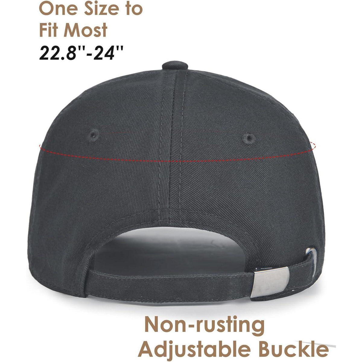 Baumwoll Basecap Unisex – Verstellbare Baseballkappe Grau