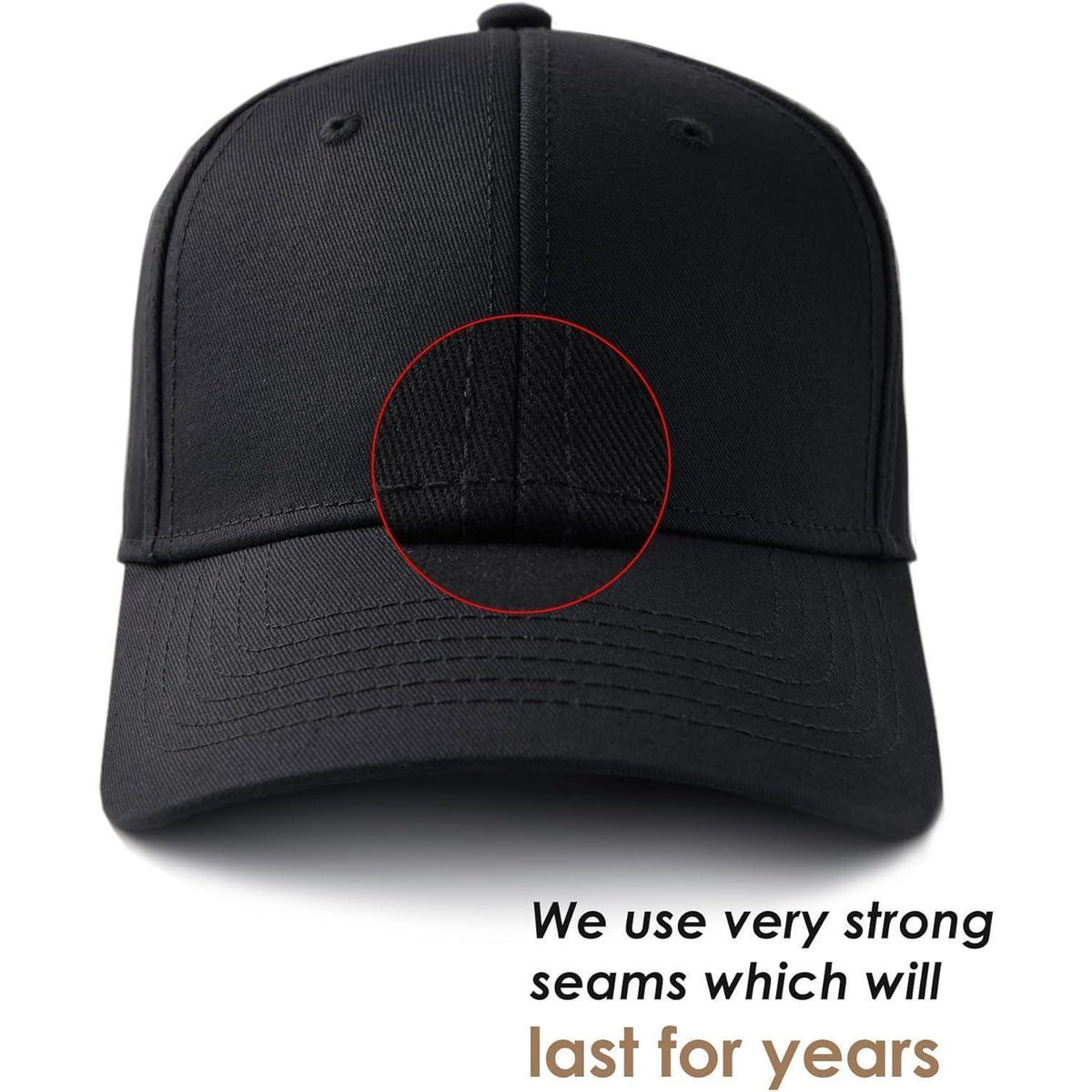 Unisex Baumwoll Baseball Cap – Verstellbare Kappe Schwarz