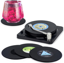 Retro-Vinyl-Schallplatten Untersetzer Set 6 Stück - Nostalgische