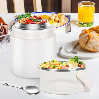 Edelstahl Thermobehälter 600ml Vakuumisoliert mit Löffel