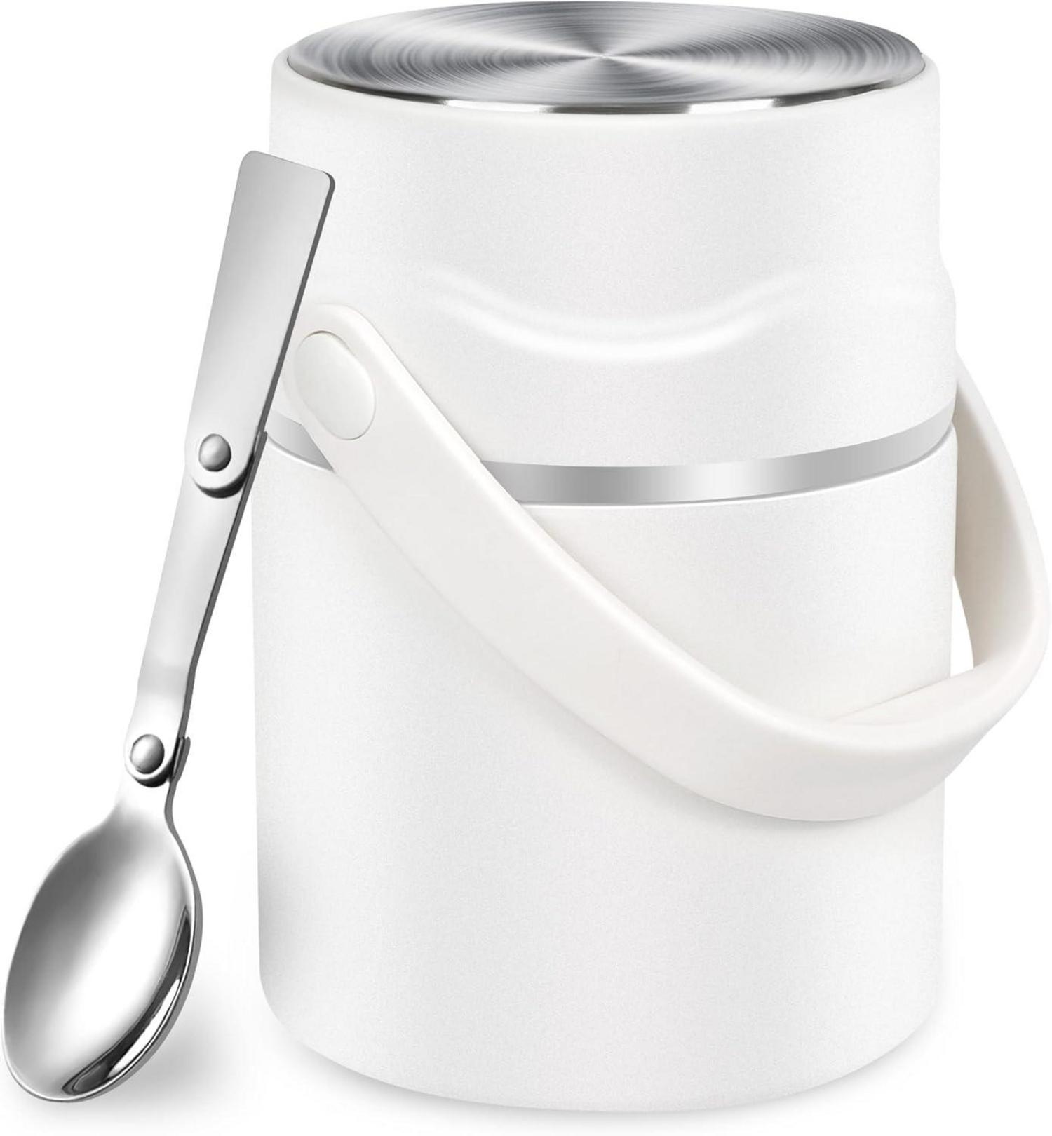 Thermobehälter Essen 800ml Edelstahl Vakuumisoliert Faltbarer Löffel