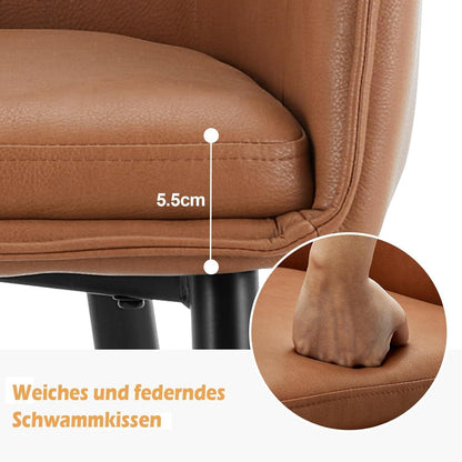 2 Esszimmerstühle mit Armlehne, Braun in Lederoptik