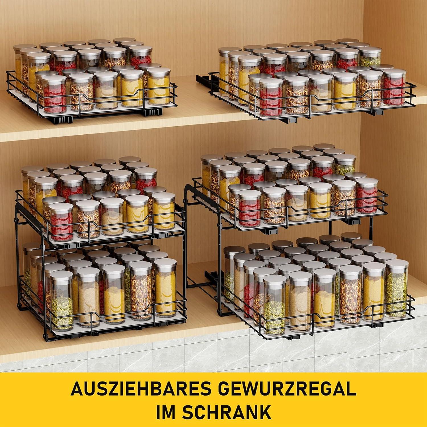 Ausziehbares Gewürzregal Metall 27cm x 33.4cm x 23.7cm