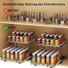 Gewürzregal Ausziehbar 2 Etagen Schrank Organizer Küche