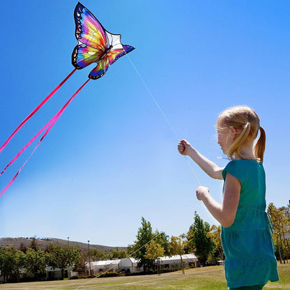 Butterfly Kite für Kinder und Erwachsene 120x95cm Pink