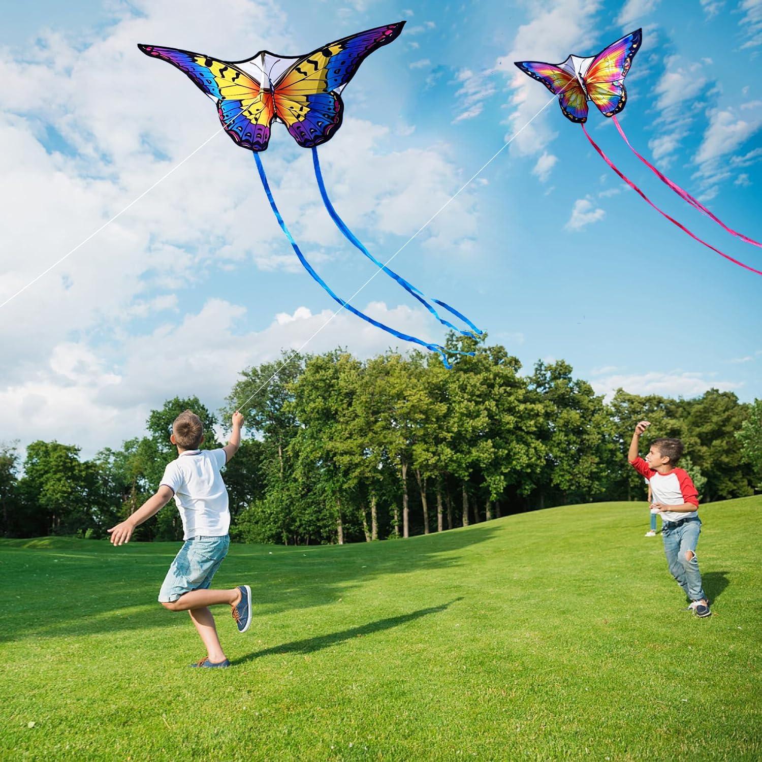HONBO Schmetterling Drachen Butterfly Kite für Kinder und Erwachsene 120x95cm Pink