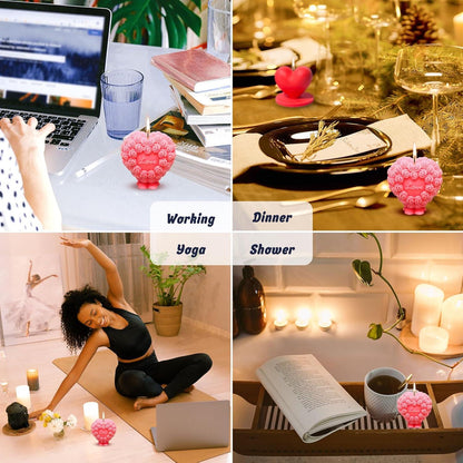Silikonform Herz Rosen Blumen Gießform 3D DIY Liebe Kerzen Seifenform
