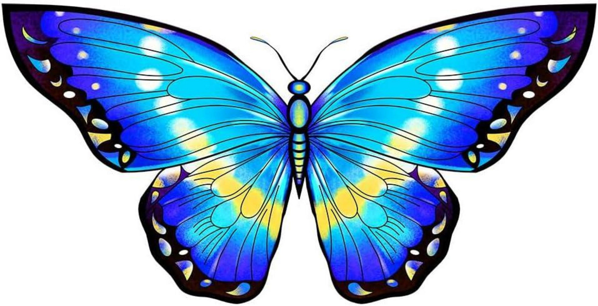 Schmetterling Drachen Kite, Kinder und Erwachsene, 120x95cm, Blau