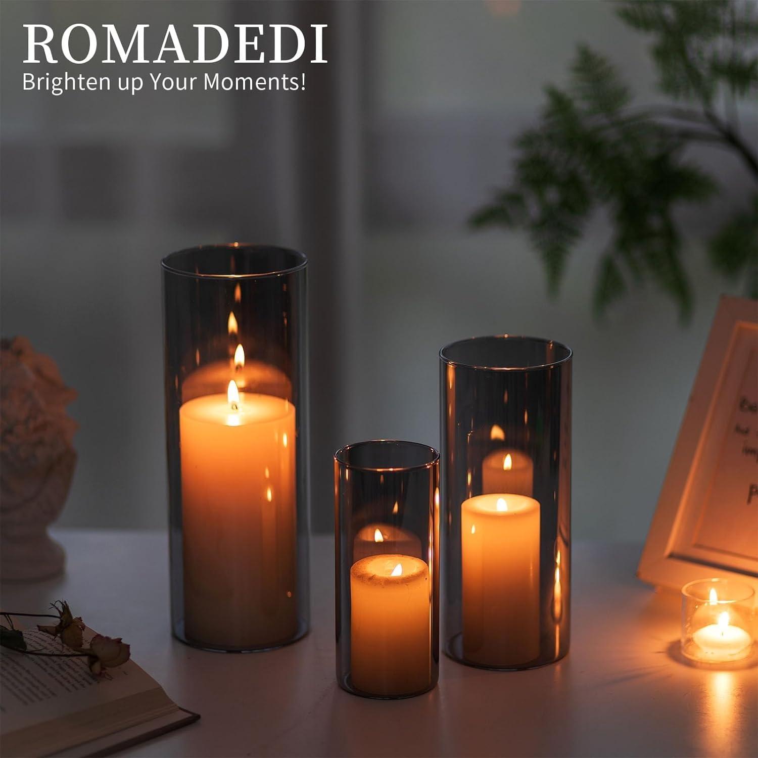 Glaszylinder Kerzenständer Set: Grau Schwimmkerzen Wohnzimmer Hochzeit