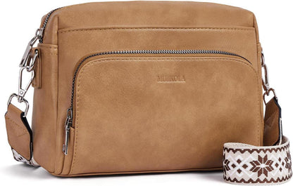 Umhängetasche Damen Crossbody Bag Klein PU Leder RFID NFC Schutz