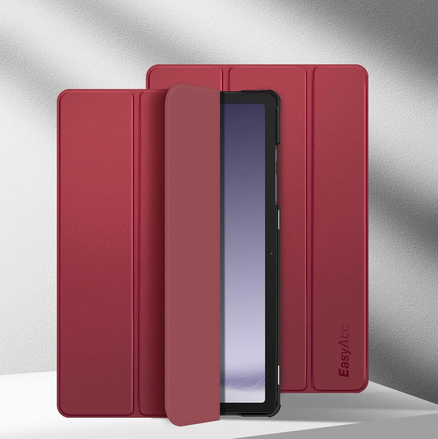 EasyAcc Samsung Galaxy Tab A9+ 11 Zoll 2023 Hülle PU Leder Rotwein