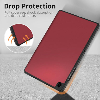 Schutzhülle Samsung Galaxy Tab A9+ 11 Zoll 2023 PU Leder Standfunktion Rot