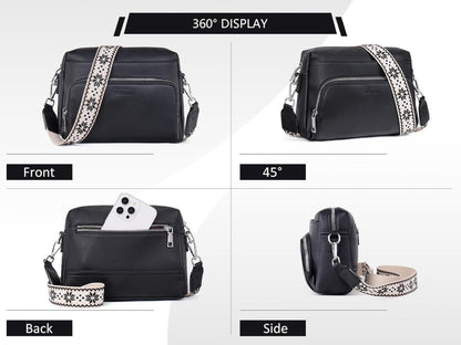 Umhängetasche Damen Crossbody Bag Klein PU Leder Verstellbarer