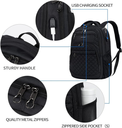 KROSER Laptop Rucksack 17,3'' Business Schulrucksack USB RFID