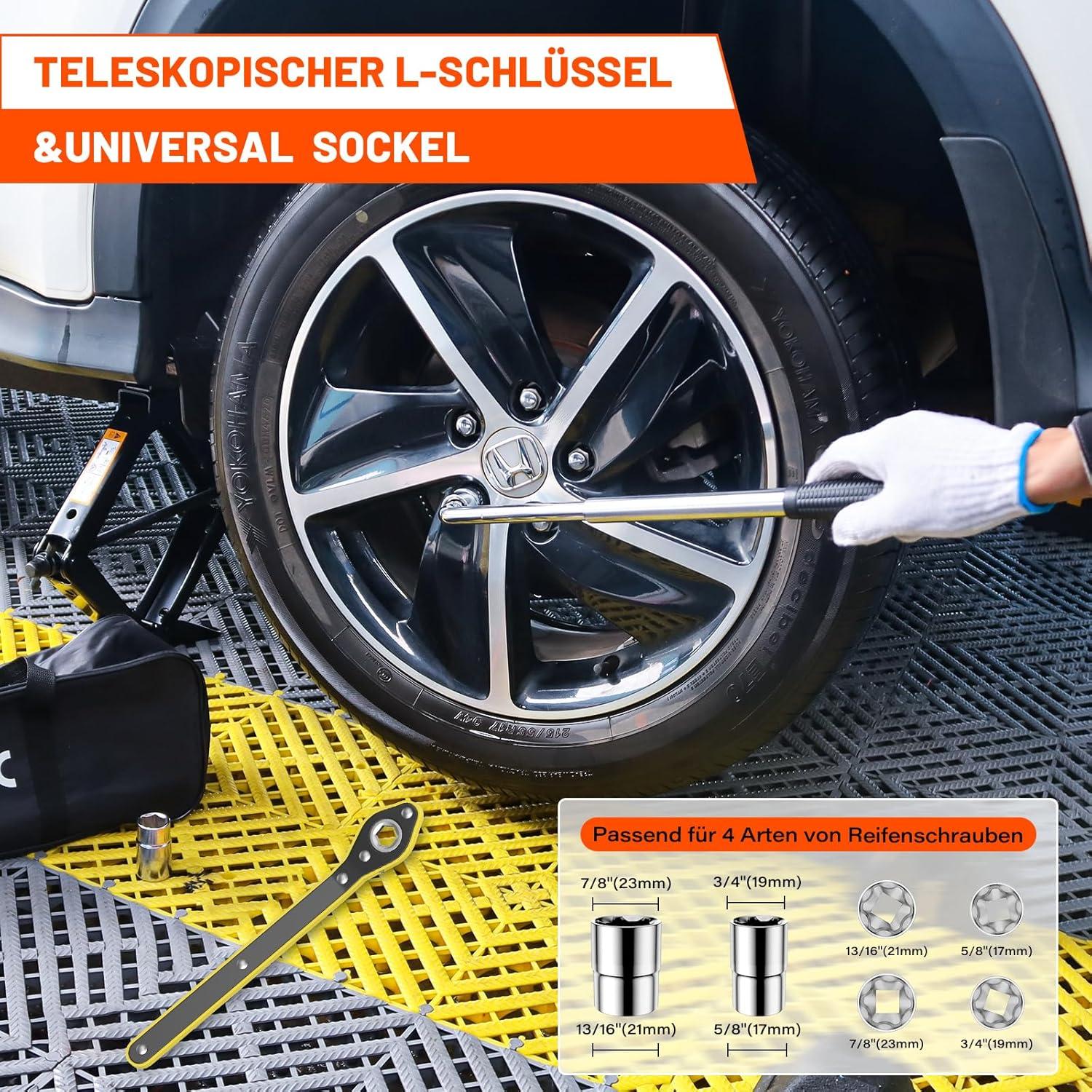 IMAYCC 2.5T Scherenwagenheber Auto Notfallset Gummiauflage SUV MPV