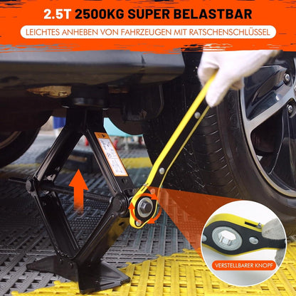 Scherenwagenheber 2.5T Gummiauflage Radmutterschlüssel Auto Notfallset SUV