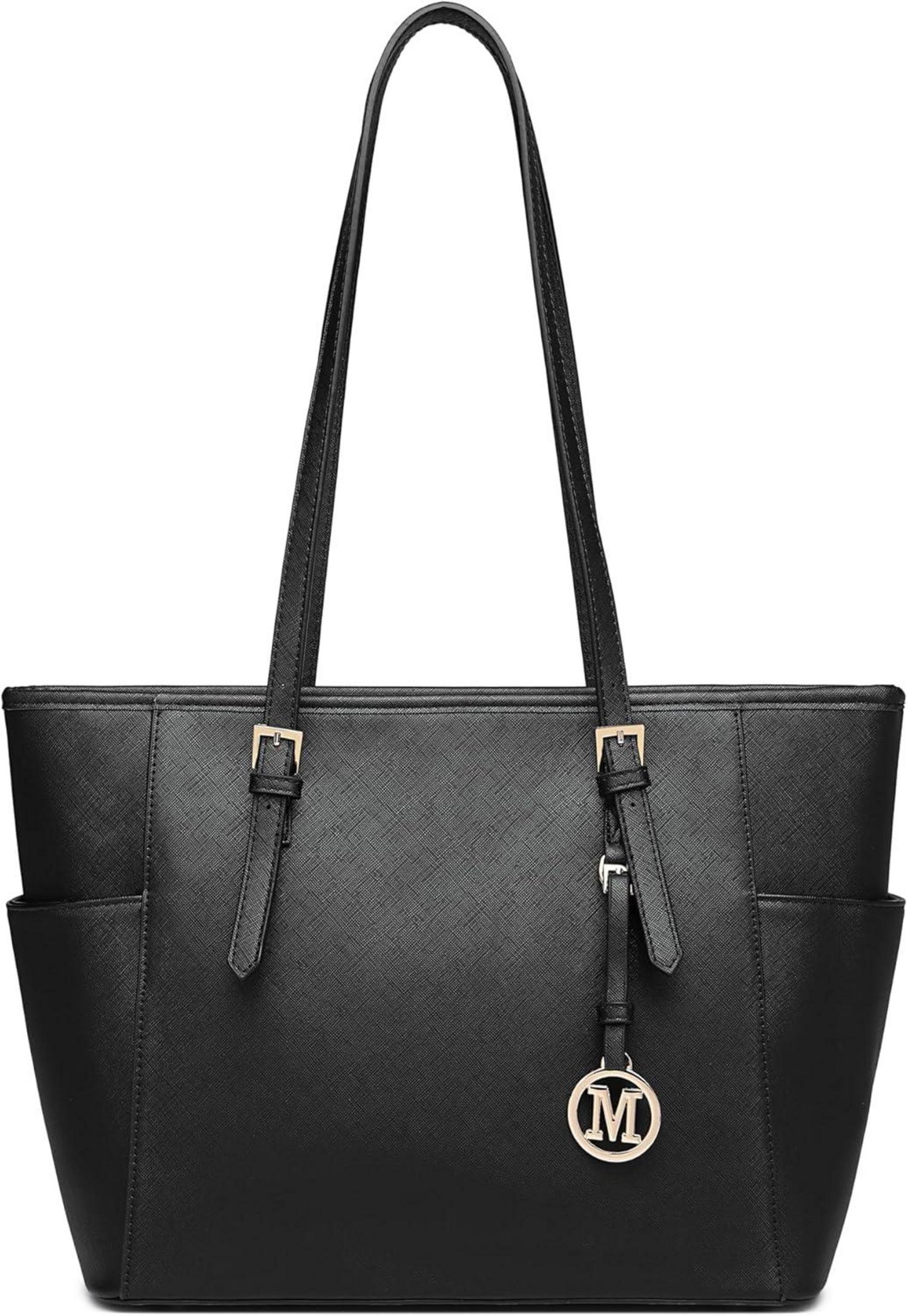 Große Damenhandtasche Stilvolle Shopper Tote Bag Schwarz