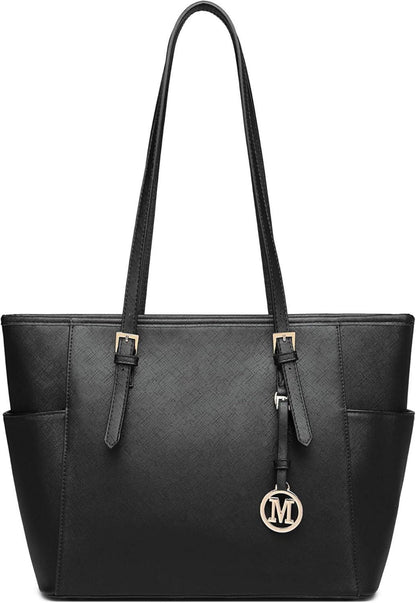 Große Damenhandtasche Stilvolle Shopper Tote Bag Schwarz
