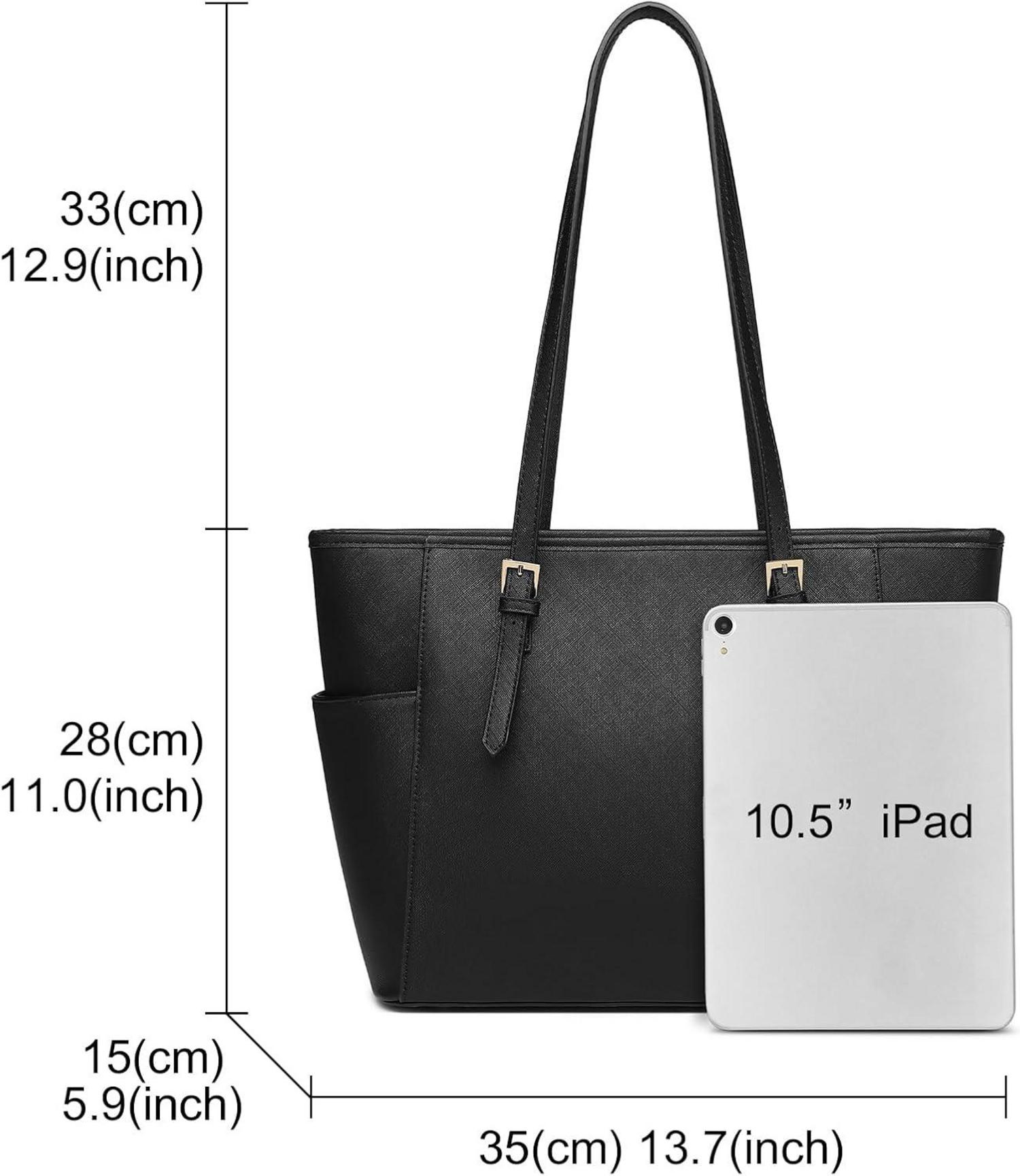 Große Damenhandtasche Stilvolle Shopper Tote Bag Schwarz
