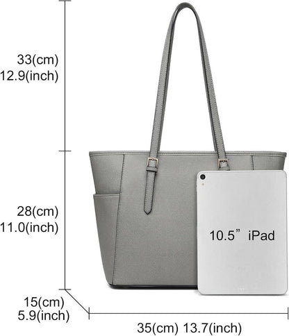 Große Damen Schultertasche in Schwarz PU-Leder vielseitig einsetzbar
